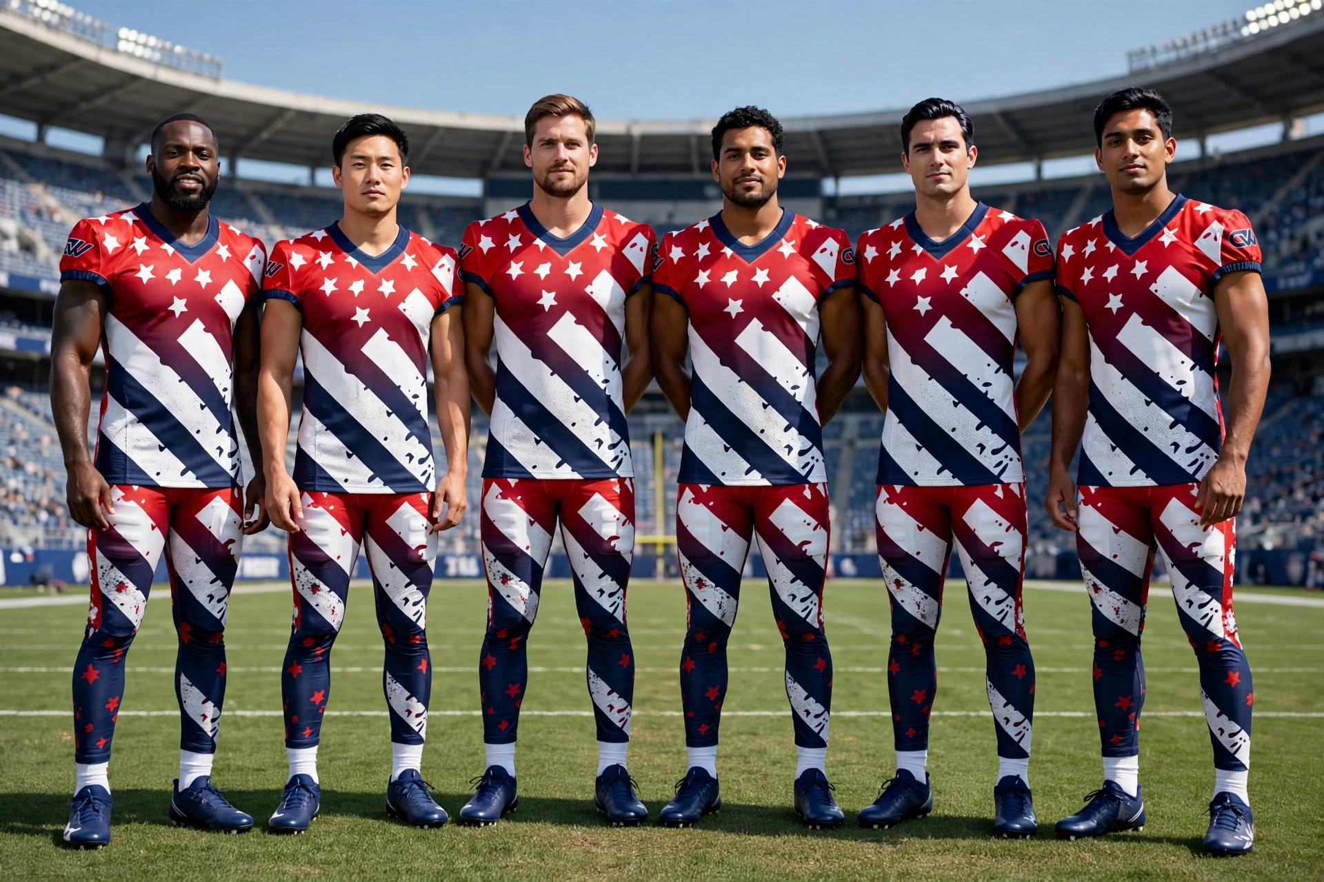 Amateur football team wearing cohesive unified custom uniforms with matching jerseys and pants ensuring absolute visual harmony from wholesale supplier Deuka Wears