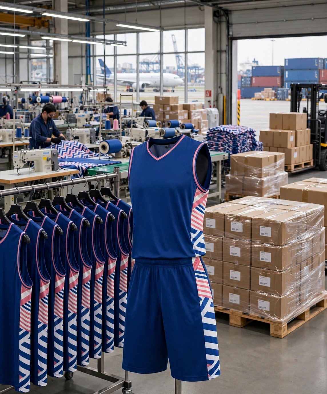 Mass production blue zigzag uniform factory shipping