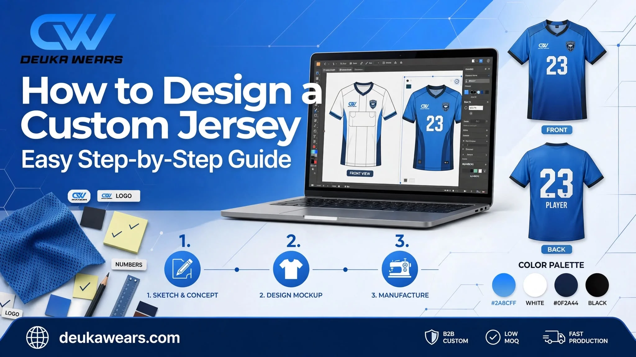 How to design a custom jersey step-by-step guide with jersey mockup
