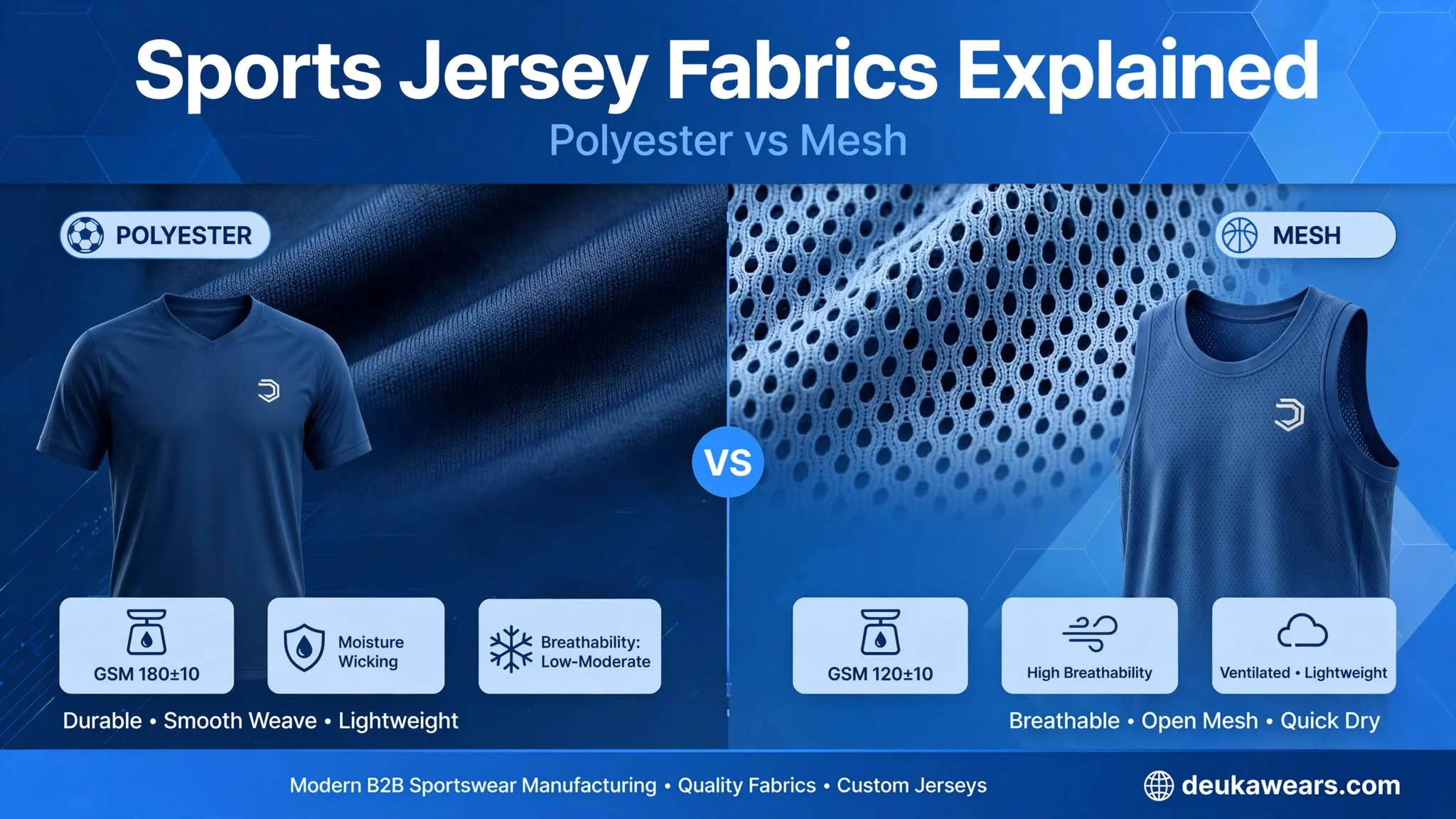 Sports jersey fabrics explained comparing polyester vs mesh for custom sportswear