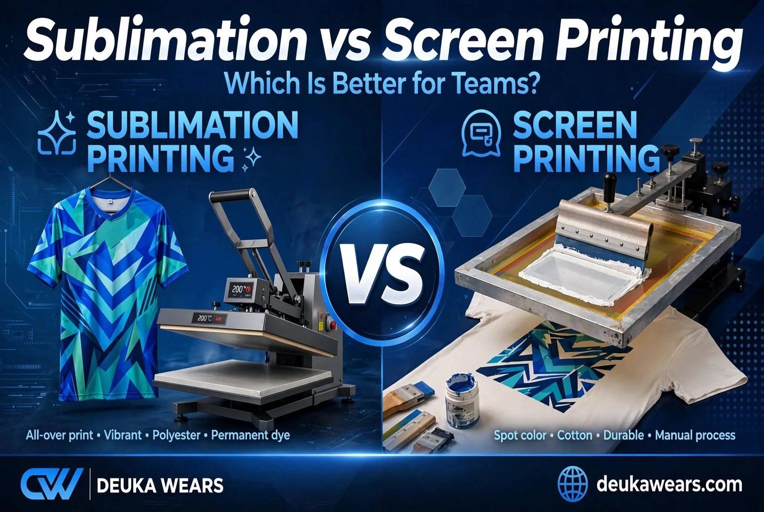 Sublimation vs screen printing which is better for teams